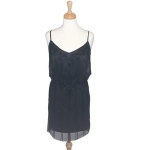 Dex Black Beaded Dress Spaghetti Straps Small Unique